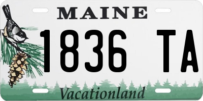 ME license plate 1836TA
