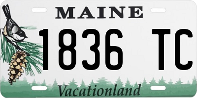 ME license plate 1836TC