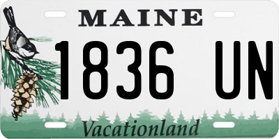 ME license plate 1836UN