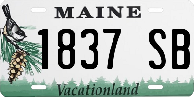 ME license plate 1837SB