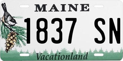 ME license plate 1837SN