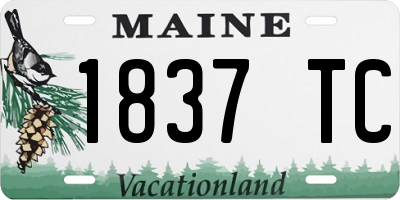 ME license plate 1837TC