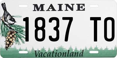 ME license plate 1837TO