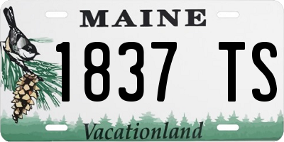 ME license plate 1837TS