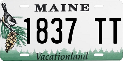 ME license plate 1837TT