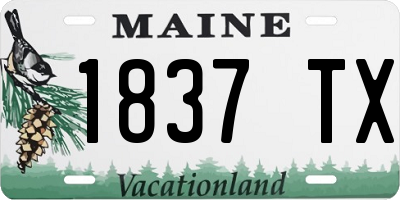 ME license plate 1837TX