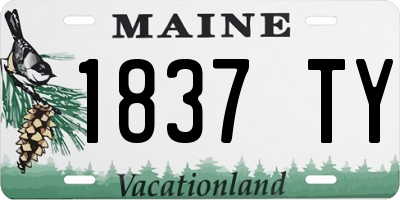 ME license plate 1837TY