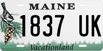 ME license plate 1837UK