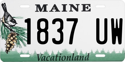 ME license plate 1837UW