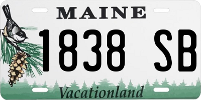 ME license plate 1838SB