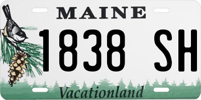 ME license plate 1838SH