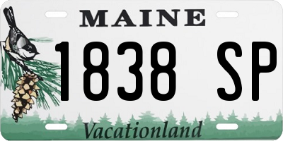 ME license plate 1838SP