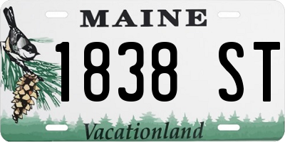ME license plate 1838ST