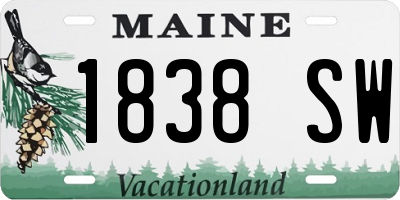 ME license plate 1838SW
