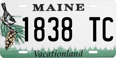 ME license plate 1838TC