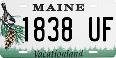 ME license plate 1838UF