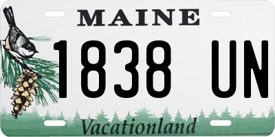 ME license plate 1838UN