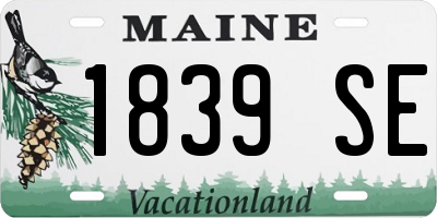 ME license plate 1839SE