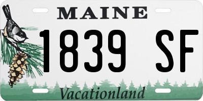 ME license plate 1839SF