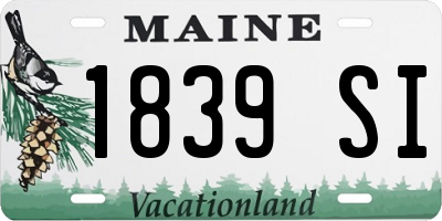 ME license plate 1839SI