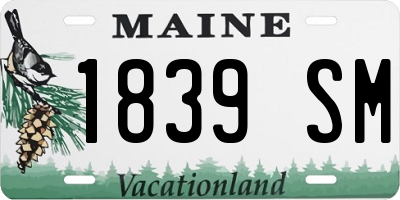 ME license plate 1839SM