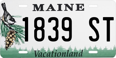 ME license plate 1839ST