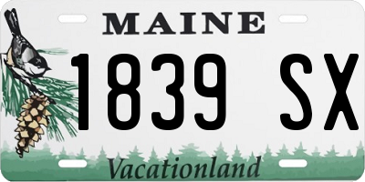 ME license plate 1839SX