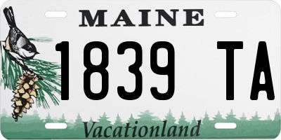ME license plate 1839TA