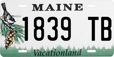 ME license plate 1839TB