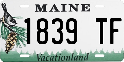 ME license plate 1839TF