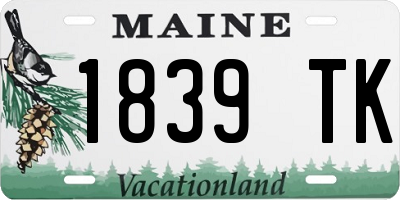 ME license plate 1839TK
