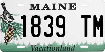 ME license plate 1839TM