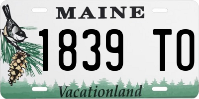 ME license plate 1839TO