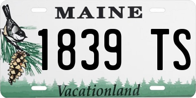ME license plate 1839TS