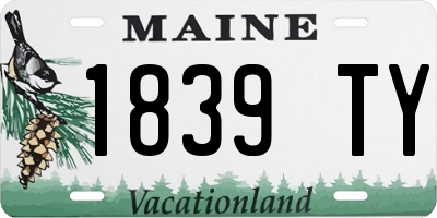 ME license plate 1839TY