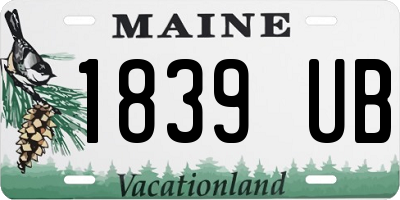 ME license plate 1839UB