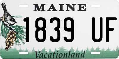 ME license plate 1839UF