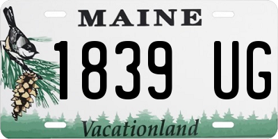 ME license plate 1839UG
