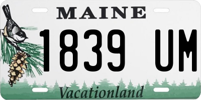 ME license plate 1839UM