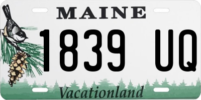 ME license plate 1839UQ