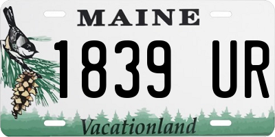 ME license plate 1839UR