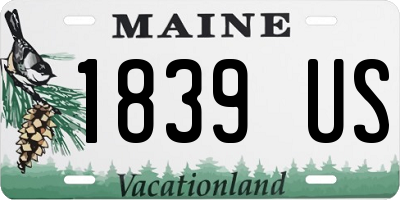 ME license plate 1839US