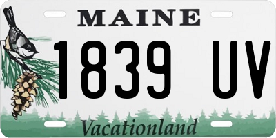 ME license plate 1839UV