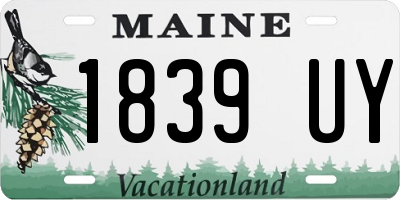 ME license plate 1839UY