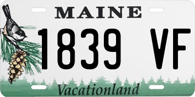 ME license plate 1839VF