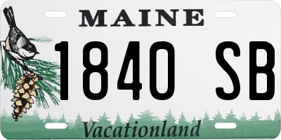 ME license plate 1840SB