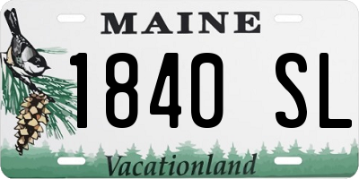 ME license plate 1840SL