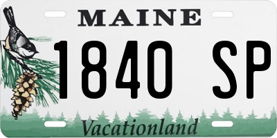 ME license plate 1840SP
