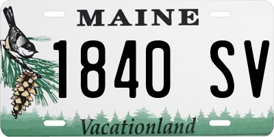 ME license plate 1840SV