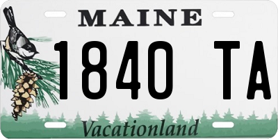 ME license plate 1840TA